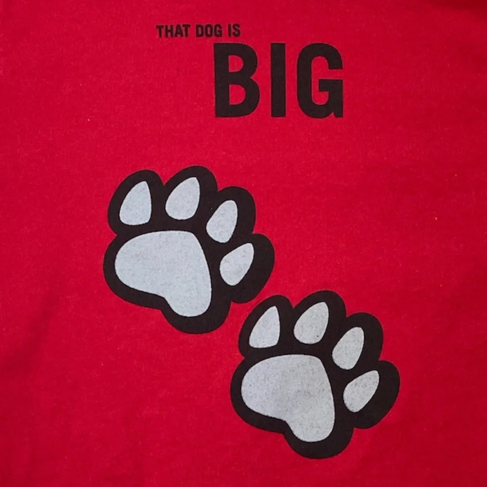 Liberty Science Center Kids Red Paw Print Graphic Tee Size 4 “That Dog is Big” - Picture 4 of 11